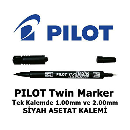 Pilot Twinmarker Çift Uçlu Siyah
