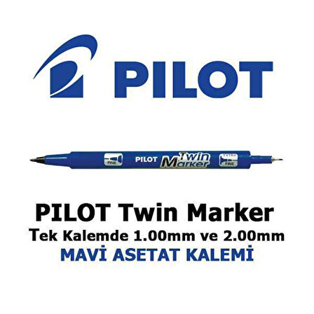 Pilot Twinmarker Çift Uçlu Mavi