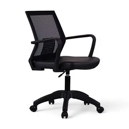 Aerox Çalışma Koltuğu Siyah Deri