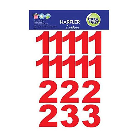 Crea 1342 XL Rakam Etiketi Kırmızı