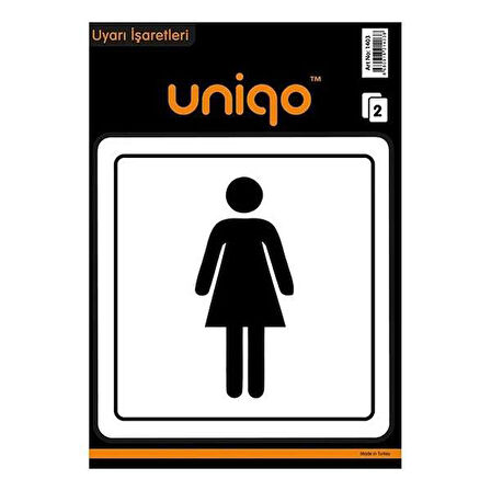 Uniqo Uyarı Etiketi  Kadın WC Figürü