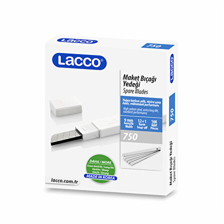 Lacco 750 Maket Bıçağı Yedeği 9 mm 10lu Tüp