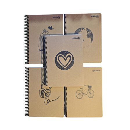 MyNote 18.5x25.5 Spiralli 100 Yaprak Kareli Kraft Defter