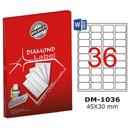 Diamond Lazer Etiket DM-1036 45x30 mm