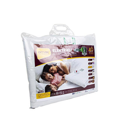 Elektrikli Battaniye Çift Kişilik 120x150 Cm 3 Yıl Garantili