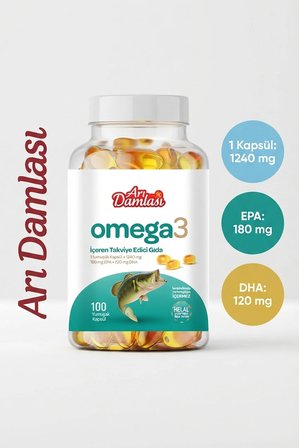 GastroLife Omega 3 100 Yumuşak Kapsül – 1240 mg Balık Yağı – EPA 180 mg + DHA 120 mg