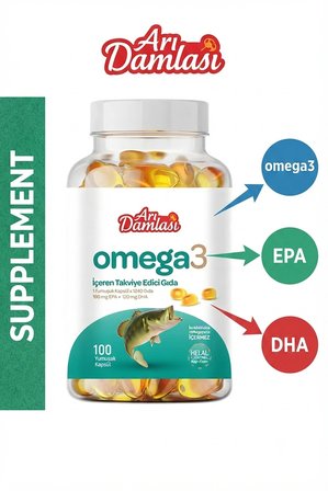GastroLife Omega 3 100 Yumuşak Kapsül – 1240 mg Balık Yağı – EPA 180 mg + DHA 120 mg
