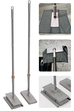 20 Adet Yedek Bezli Mop Pratik One-Touch Temizlik Mopu 360° Dönebilen Kolay Tak Çıkar Minimal