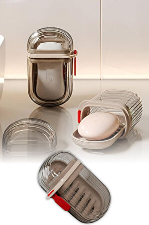 Şeffaf Kutu Şeklinde Plastik Katı Sabunluk Pratik Kullanımlı Hijyenik Banyo Sabun Kabı