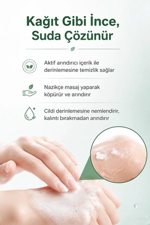 100'lü Yaprak Sabun Mini Kağıt El Sabunu Parfümlü Taşınabilir Hijyen Sabunu