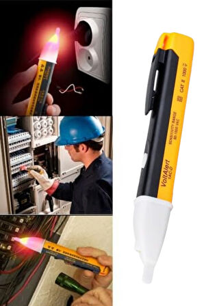 Kontrol Kalemi Pilli Işıklı Yapısıyla Elektrik Akımını Gösteren Voltaj Test Kalemi Elektrikçiler İçin Uygun Pratik Kablo Ucu Kontrol Cihazı Dayanıklı ve Taşınabilir Yapıda Güvenli Elektrik Tespit Aracı