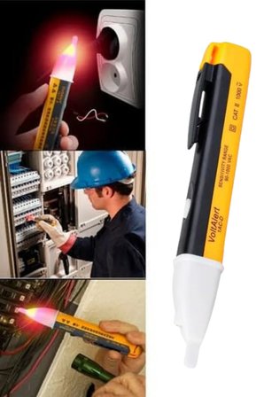 Kontrol Kalemi Pilli Işıklı Yapısıyla Elektrik Akımını Gösteren Voltaj Test Kalemi Elektrikçiler İçin Uygun Pratik Kablo Ucu Kontrol Cihazı Dayanıklı ve Taşınabilir Yapıda Güvenli Elektrik Tespit Aracı