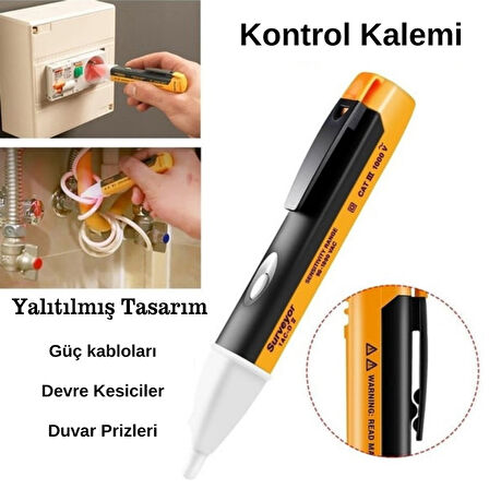 Kontrol Kalemi Pilli Işıklı Yapısıyla Elektrik Akımını Gösteren Voltaj Test Kalemi Elektrikçiler İçin Uygun Pratik Kablo Ucu Kontrol Cihazı Dayanıklı ve Taşınabilir Yapıda Güvenli Elektrik Tespit Aracı