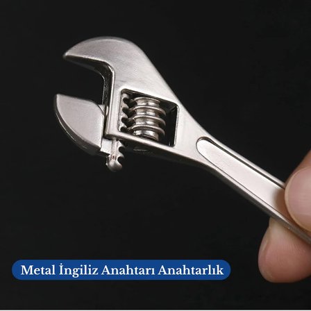 Fonksiyonel İngiliz Anahtarı Anahtarlık Metal Malzemeli Minyatür Anahtar Ucu Açılır Kapanır Gerçekçi Görünümlü Dekoratif Erkek Anahtarlık Araç Çanta Ev Anahtarı İçin Şık ve Pratik Anahtarlık Aksesuarı