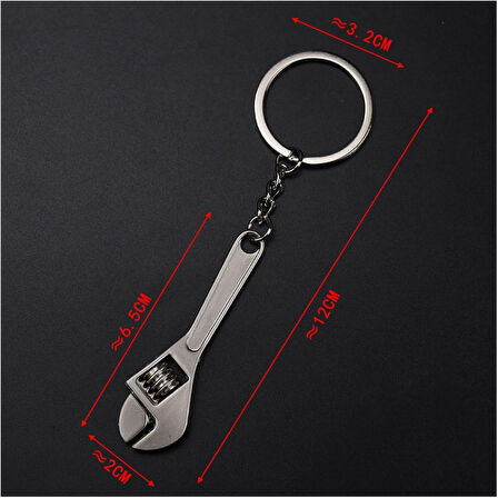 Fonksiyonel İngiliz Anahtarı Anahtarlık Metal Malzemeli Minyatür Anahtar Ucu Açılır Kapanır Gerçekçi Görünümlü Dekoratif Erkek Anahtarlık Araç Çanta Ev Anahtarı İçin Şık ve Pratik Anahtarlık Aksesuarı