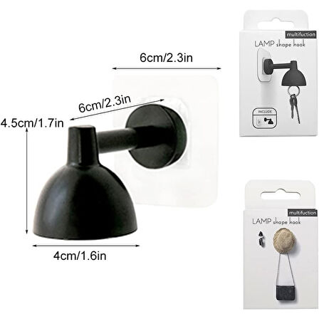 Lamba Şeklinde Mıknatıslı Duvar Tipi Anahtar Tutucu Askı Yapışkanlı Dekoratif Priz Yanı Anahtarlık Organizer