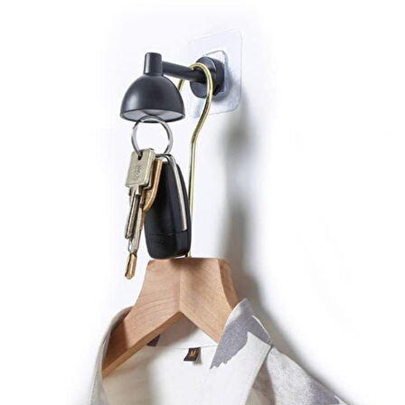 Lamba Şeklinde Mıknatıslı Duvar Tipi Anahtar Tutucu Askı Yapışkanlı Dekoratif Priz Yanı Anahtarlık Organizer