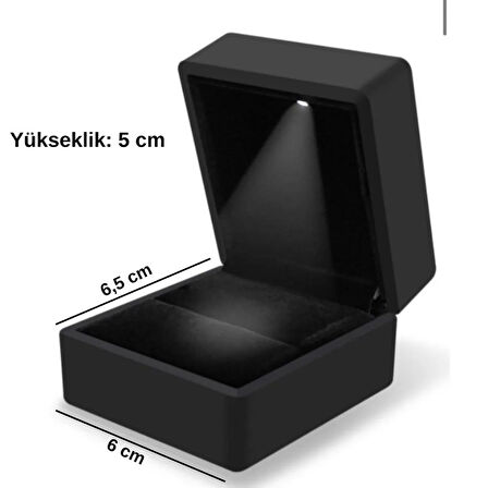 Işıklı Yüzük Kutusu Kadife Kaplı Lüks Takı Kutusu Özel Anlar İçin Led Işıklı Yüzük Sunum Kutusu Tek Taş ve Nişan Yüzüğü İçin Şık ve Etkileyici Hediye Kutusu Sevgiliye ve Evlilik Teklifine Uygun