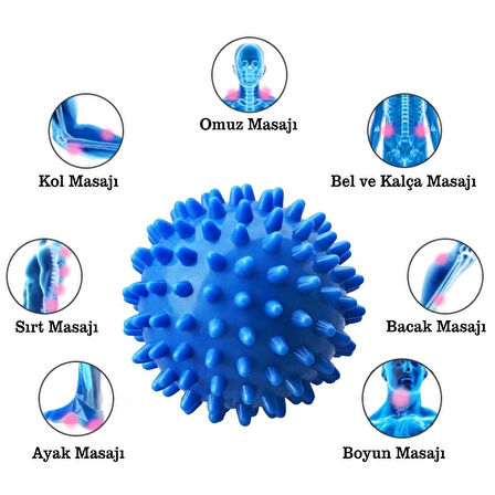 Dikenli Masaj Topu Duyu Uyarıcı Egzersiz Topu El Ayak ve Vücut Masajı İçin Rahatlatıcı Fiziksel Terapi Topu