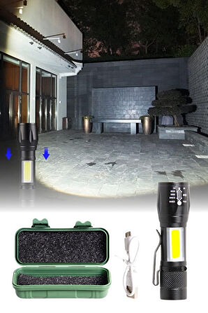 Metal Saplı Mini El Feneri Güçlü Işık Veren Pil İle Çalışan Kompakt Taşınabilir El Tipi Aydınlatma Aracı Kamp Araç Ev ve Acil Durumlar İçin Dayanıklı Gövde Yapısına Sahip Ergonomik Tasarımlı Mini Fener