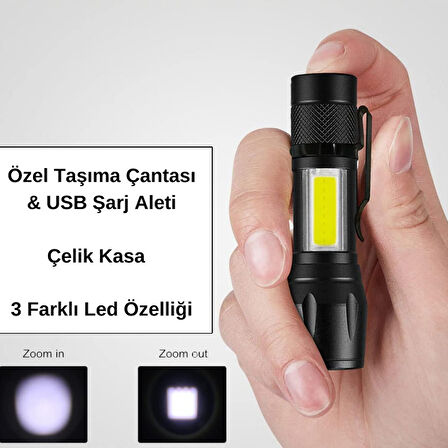 Metal Saplı Mini El Feneri Güçlü Işık Veren Pil İle Çalışan Kompakt Taşınabilir El Tipi Aydınlatma Aracı Kamp Araç Ev ve Acil Durumlar İçin Dayanıklı Gövde Yapısına Sahip Ergonomik Tasarımlı Mini Fener