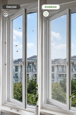 Pencere Sinekliği Tülü 100x150 CM Kendinden Yapışkanlı Sineklik Perde