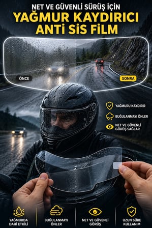 Şeffaf Motosiklet Kask Vizör Buğu Önleyici Film Yağmur Kaydırıcı Pinlock Tipi Koruyucu Lens
