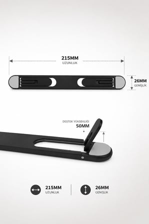 2 Kademeli Katlanabilir Yapışkanlı Laptop Standı Taşınabilir Notebook Yükseltici Tutucu