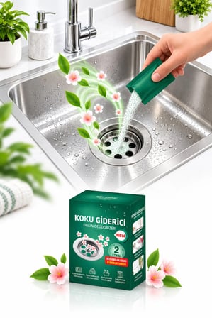 2'li Lavabo Gider Koku Giderici Toz Anında Etkili Mutfak Banyo Gider Temizleyici Ferahlatıcı