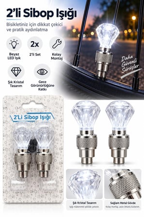 Hareket Sensörlü LED Işıklı Sibop Kapağı Bisiklet Motosiklet Araç Lastiği Dekoratif Jant Işığı