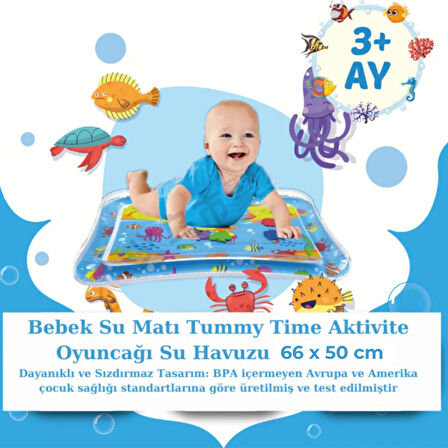 Bebek Su Matı Tummy Time Aktivite Oyuncağı Su Havuzu