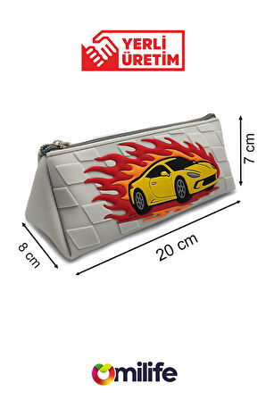 Araba Tasarımlı PVC Kalem Kutusu – Dayanıklı Silikon Yapı, Çocuklar için Şık ve Pratik Saklama Kutusu, Çevre Dostu ve Uzun Ömürlü