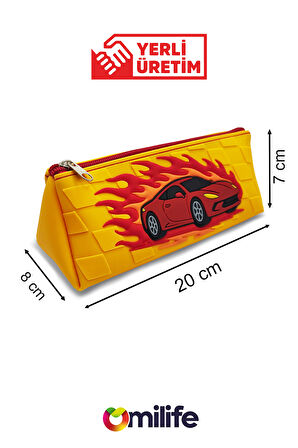 Araba Tasarımlı PVC Kalem Kutusu – Dayanıklı Silikon Yapı, Çocuklar için Şık ve Pratik Saklama Kutusu, Çevre Dostu ve Uzun Ömürlü