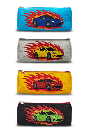 Araba Tasarımlı PVC Kalem Kutusu – Dayanıklı Silikon Yapı, Çocuklar için Şık ve Pratik Saklama Kutusu, Çevre Dostu ve Uzun Ömürlü