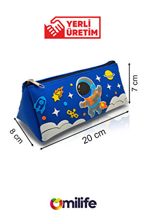 Astronot Tasarımlı PVC Kalem Kutusu – Dayanıklı Silikon Yapı, Çocuklar için Şık ve Pratik Saklama Kutusu, Çevre Dostu ve Uzun Ömürlü