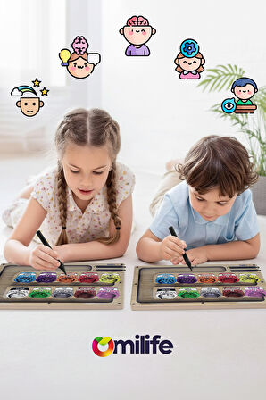 Manyetik Renkli Sayma ve Eşleştirme Labirenti - Ahşap Montessori Oyuncağı, 3-5 Yaş Çocuklar için Eğitici, Eğlenceli ve Taşınabilir Manyetik Boncuk Oyun Seti