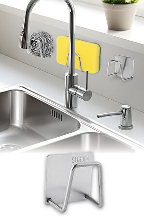 Kendinden Yapışkanlı Çelik Drenaj Askı Paslanmaz Çelikten Üretilmiş Duvar Montajlı Süzgeç Tutucu Sabunluk Tıraş Aparatı Banyo ve Mutfak İçin Delmeden Uygulanan Şık ve Dayanıklı Askı Aparatı