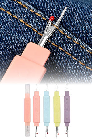 2'si 1 Arada Dikiş Sökme ve İğne İplik Takma Aparatı Pratik Kullanımlı Çift Fonksiyonlu Dikiş Yardımcısı Ergonomik Saplı Küçük Boy Kullanışlı Dikiş Aksesuarı Ev ve Seyahat İçin Uygun