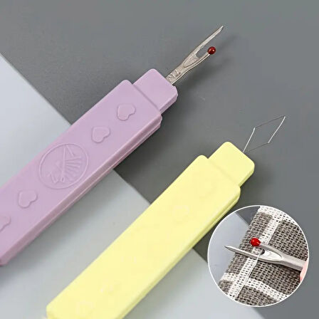 2'si 1 Arada Dikiş Sökme ve İğne İplik Takma Aparatı Pratik Kullanımlı Çift Fonksiyonlu Dikiş Yardımcısı Ergonomik Saplı Küçük Boy Kullanışlı Dikiş Aksesuarı Ev ve Seyahat İçin Uygun