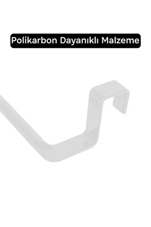 Beyaz Polikarbon Dolap Kapağı Kapı Üstü Havlu Askısı Banyo Mutfak Askılığı 29 cm