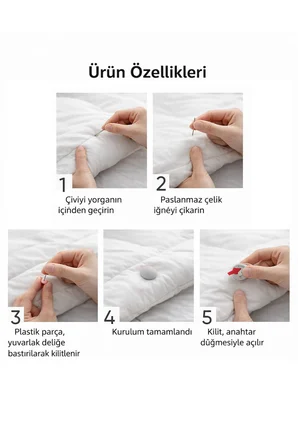  4 Adet Yorgan Sabitleyici Klips Nevresim Tutucu Çarşaf Kaydırmaz Yorgan Sabitleme Seti