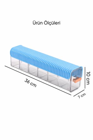 Şeffaf Yapışkanlı 6 Bölmeli Sürgülü Çekmece İçi Çorap İç Çamaşırı Organizeri 36x10x7 cm