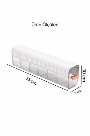 Şeffaf Yapışkanlı 6 Bölmeli Sürgülü Çekmece İçi Çorap İç Çamaşırı Organizeri 36x10x7 cm