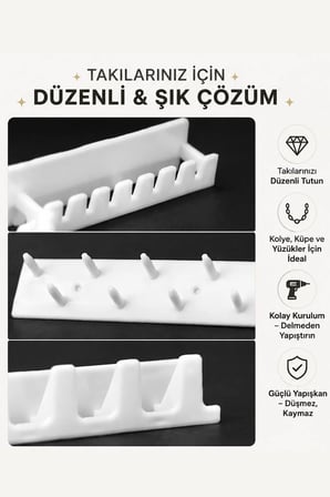 Yapışkanlı Takı Organizer Askısı Kolye Küpe Yüzük Bileklik Düzenleyici Takı Askılığı