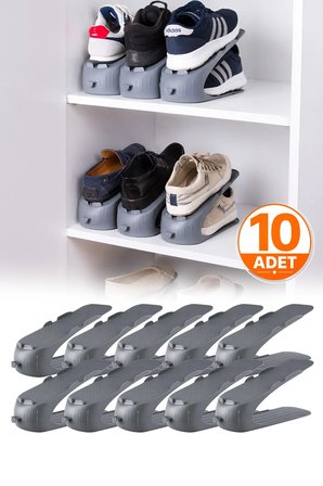 10'lu Ayakkabı Rampası Ayarlanabilir Ayakkabı Standı Dolap İçi Yer Kazandıran Organizer