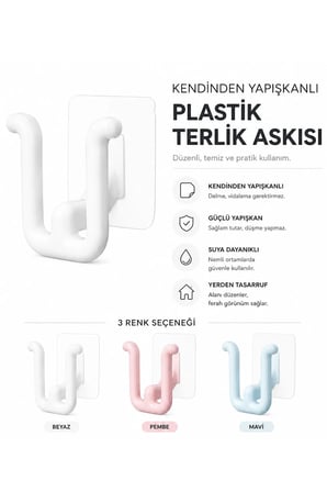 Yapışkanlı Terlik Askılığı Duvar Tipi Ayakkabı Organizeri Banyo Kapı Arkası Düzenleyici