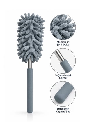 Mikrofiber Makarna Mop Toz Alma Paspası Tüy Toplayıcı Çok Amaçlı Temizlik Mopu