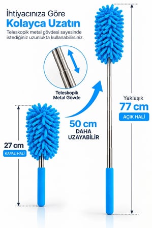 Mikrofiber Makarna Mop Toz Alma Paspası Tüy Toplayıcı Çok Amaçlı Temizlik Mopu