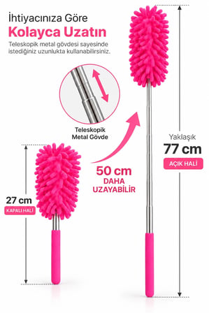 Mikrofiber Makarna Mop Toz Alma Paspası Tüy Toplayıcı Çok Amaçlı Temizlik Mopu