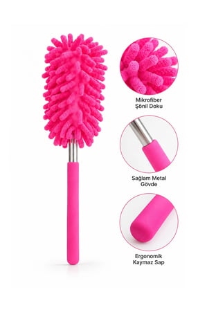 Mikrofiber Makarna Mop Toz Alma Paspası Tüy Toplayıcı Çok Amaçlı Temizlik Mopu